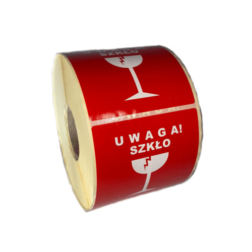 Etykiety samoprzylepne UWAGA! SZKŁO 1000szt.